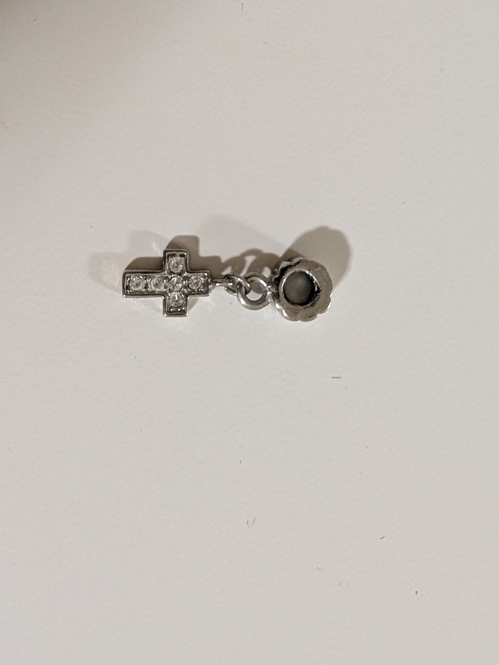 Cross & Round Charm Necklace Pendant